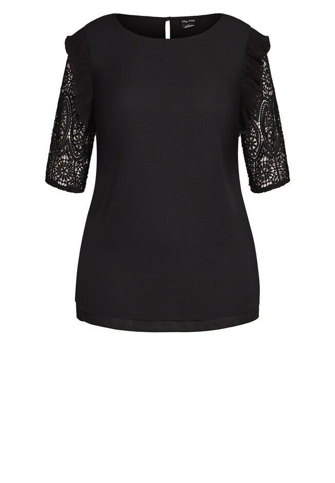 Lace Breeze Top - black, BLACK, alternate image number null
