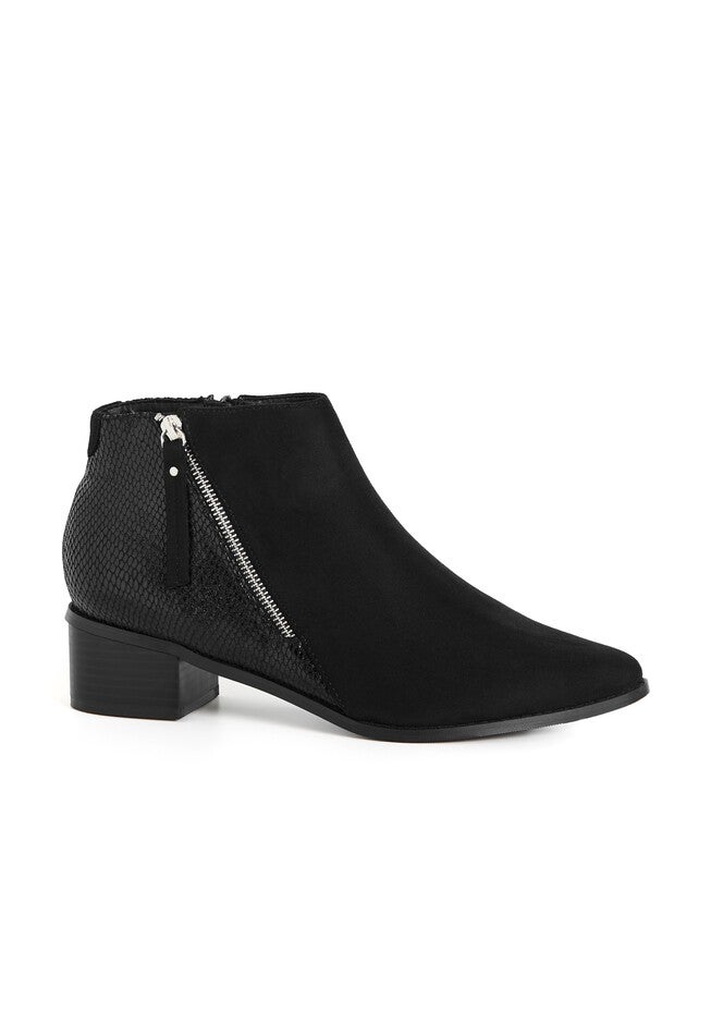 Arla Ankle Snake Skin Effect Boot, BLACK, hi-res image number null
