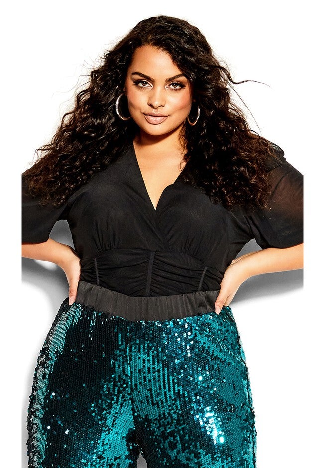 Sequin Party Pant - emerald, GREEN, alternate image number 2