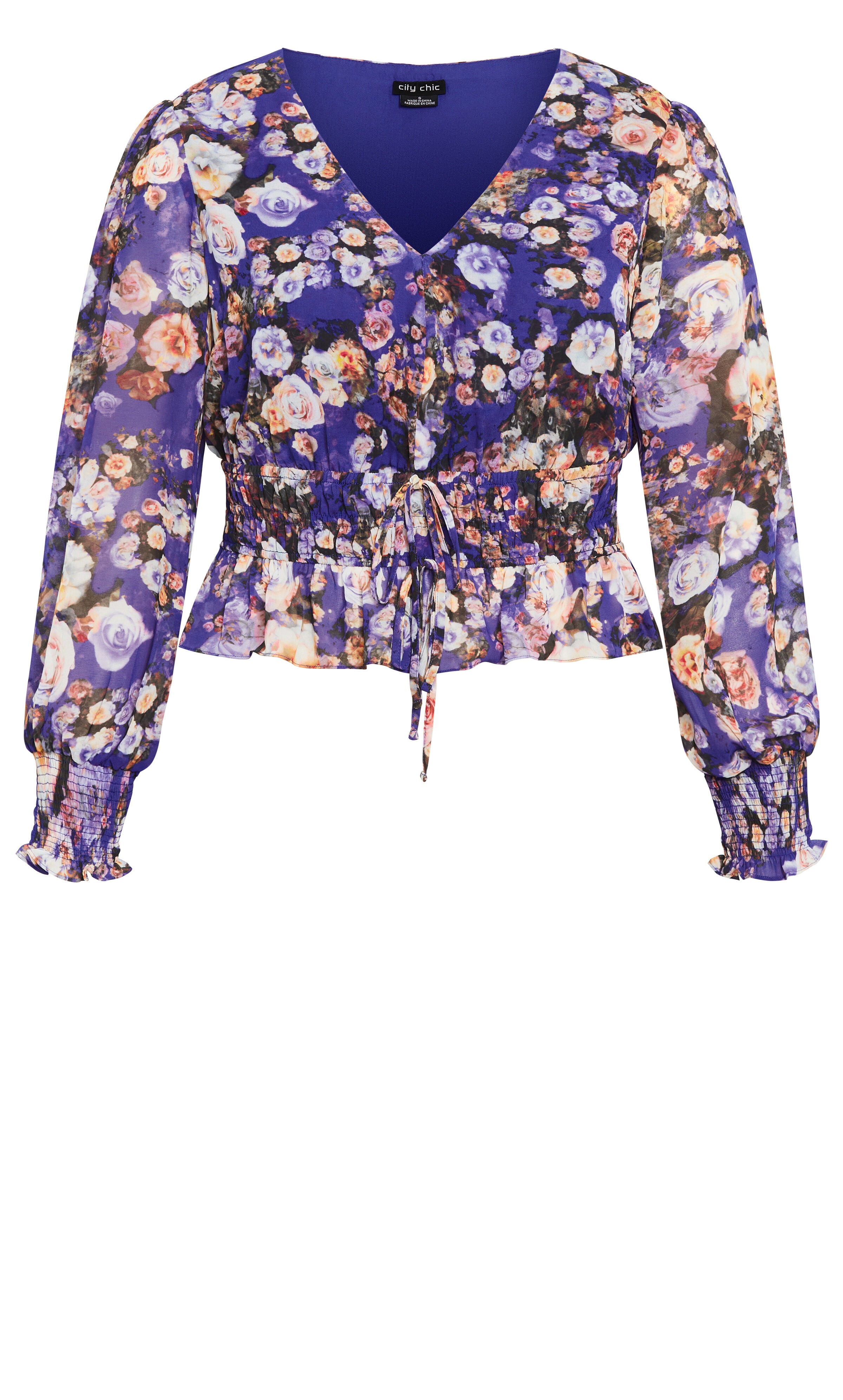 Bridgette Print Top - royal rose, PURPLE, alternate image number 4