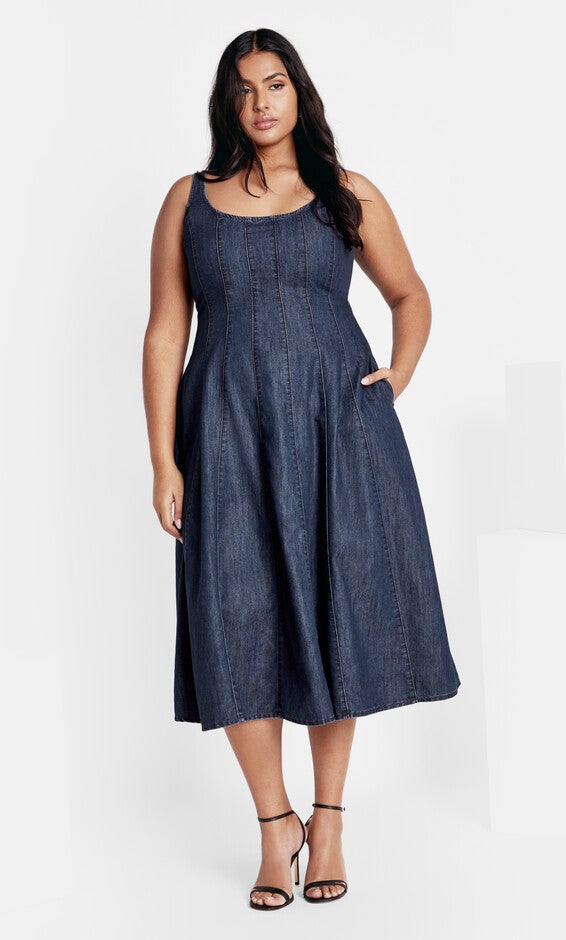 Lula Denim Dress - dark wash, DARK WASH, hi-res image number 0