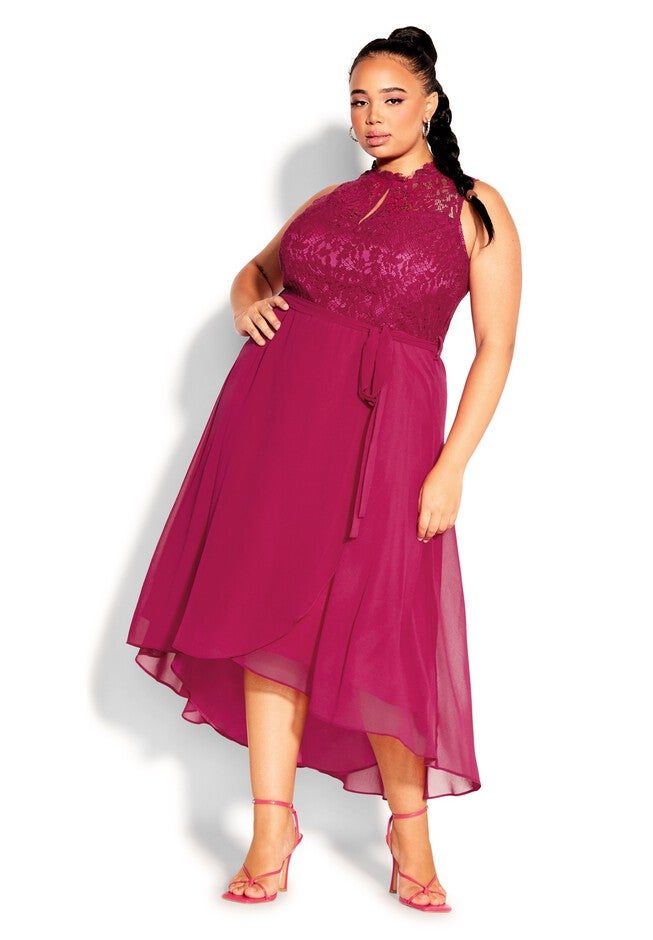 Hi Lo Lover Dress - sangria, ORANGE, on-hover image number 1
