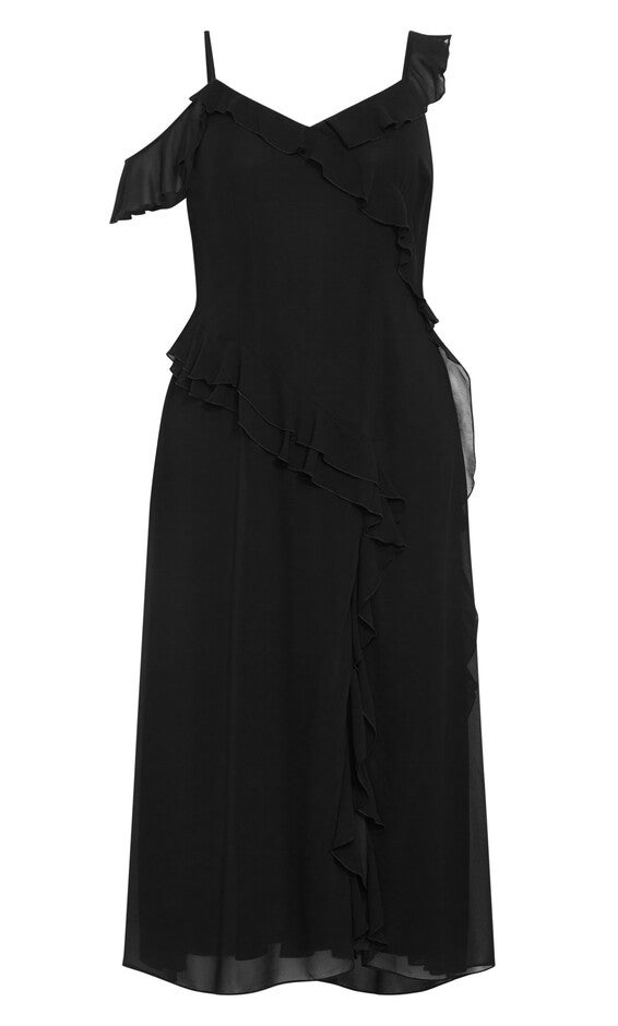 Ruffle Love Maxi Dress - black, BLACK, alternate image number null