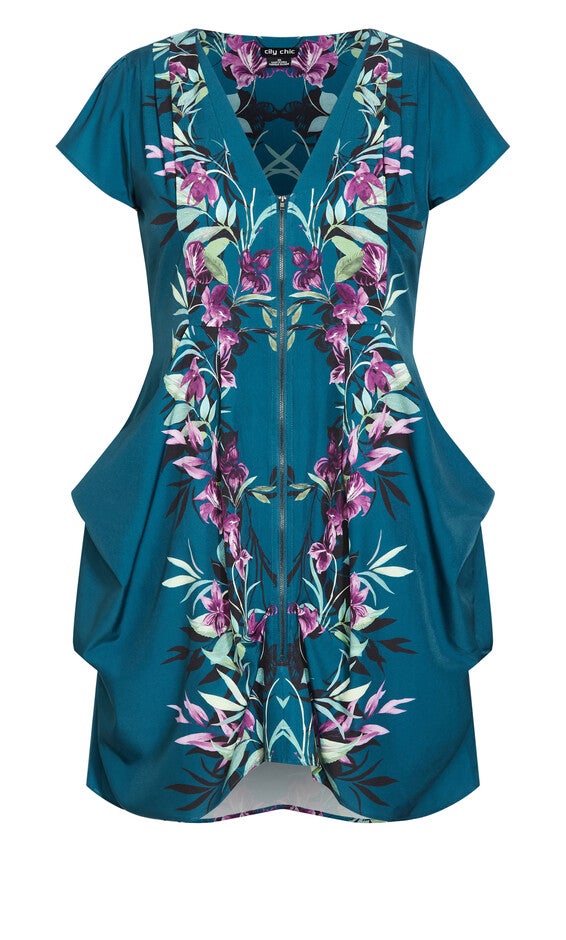 Nadia Zip Tunic - teal, GREEN, alternate image number 2