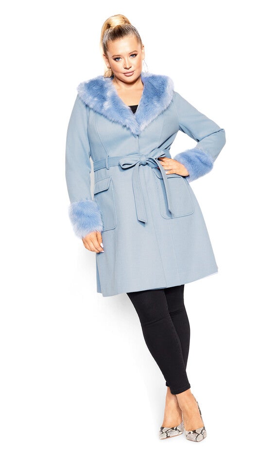 Make Me Blush Coat - powder blue, BLUE, hi-res image number null