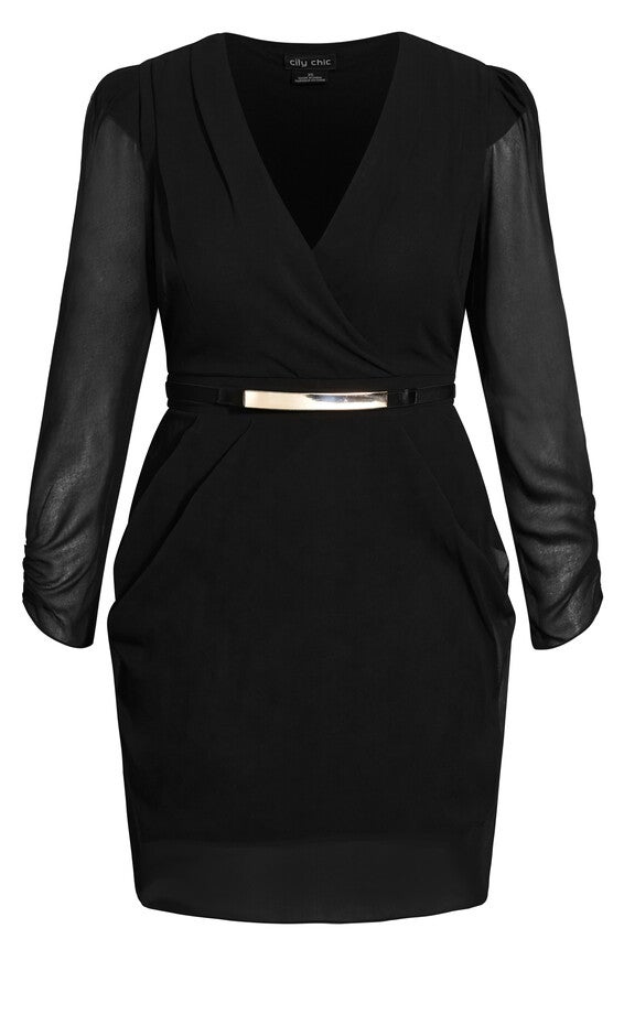 Affair Wrap Dress - black, BLACK, alternate image number null