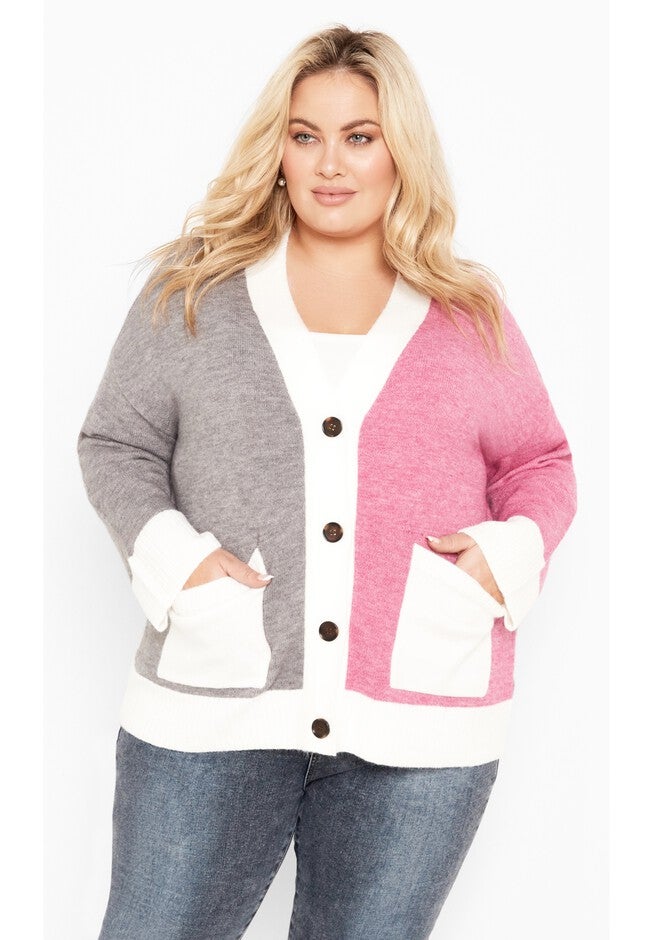 Zola Colour Block Cardigan, IVORY, hi-res image number null