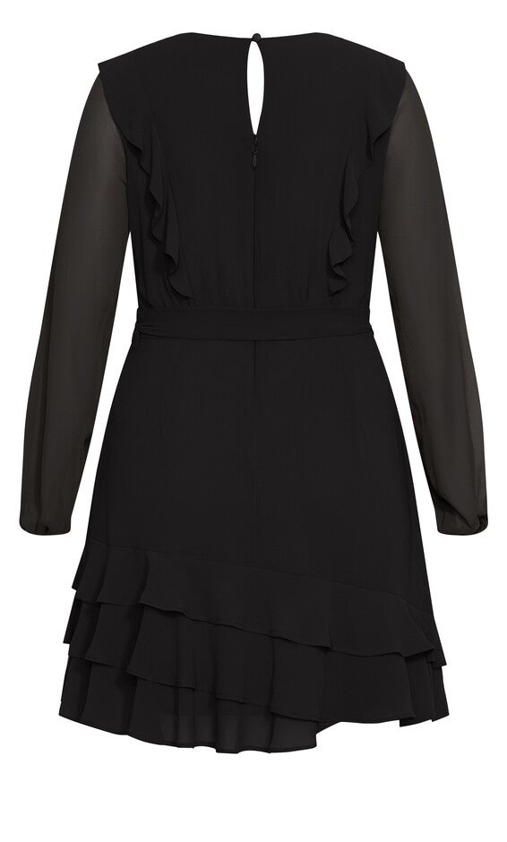 Pretty Ruffle Dress - black, BLACK, alternate image number 5