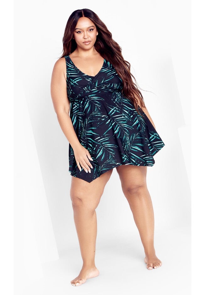 Icon Print Swimdress, AQUA TROPICS PRINT, alternate image number 6