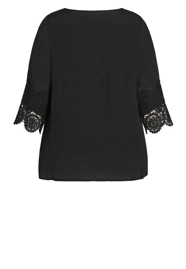 Sylvie Crochet Top, BLACK, alternate image number null