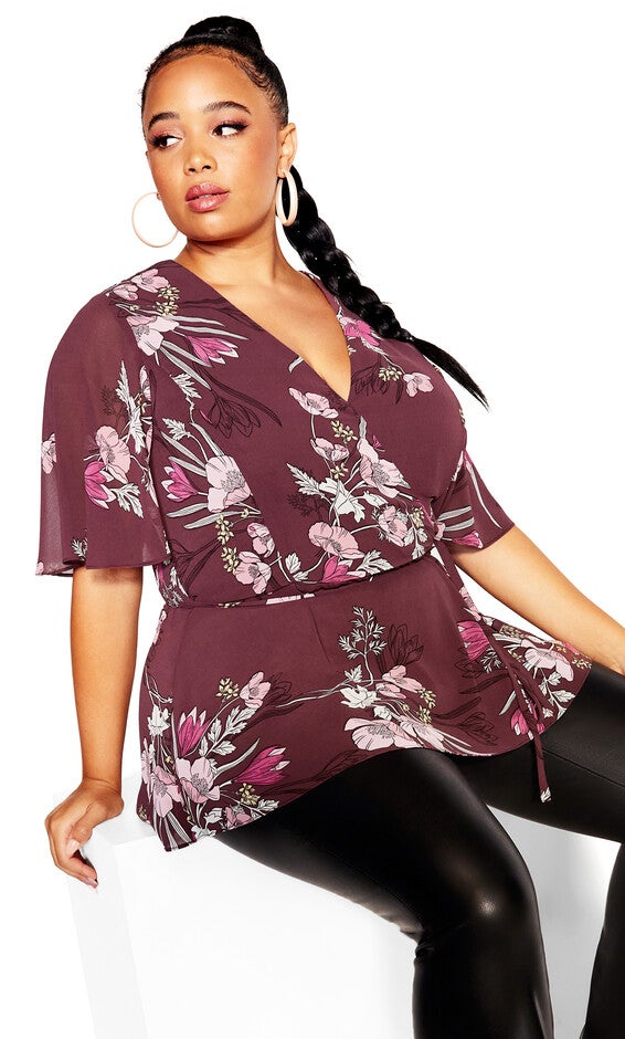 Angelina Top - oxblood, RED, alternate image number null
