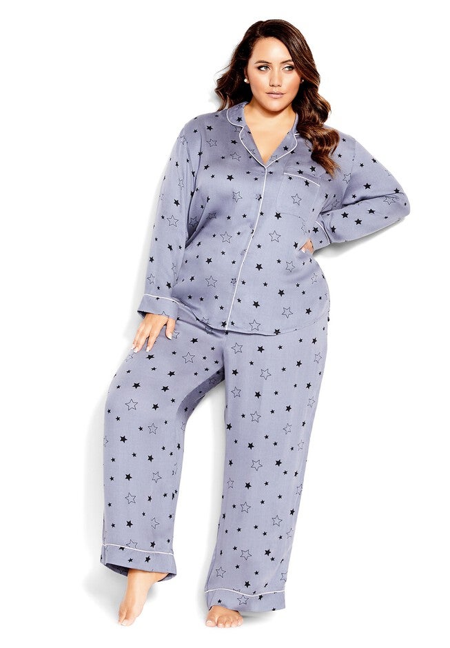 Galaxy Sleep Shirt - gray, GREY, on-hover image number 1