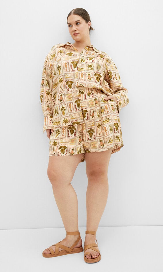 Bella Print Shirt - print, PINK, alternate image number null