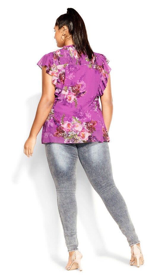 Nova Floral Top - wisteria, PURPLE, alternate image number 3