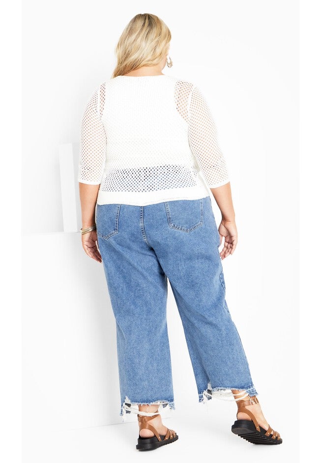 Escape Crochet Cardigan, IVORY, on-hover image number null