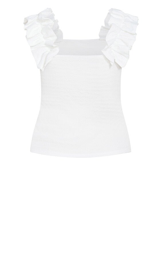 Aria Frill Top - white, WHITE, alternate image number 5