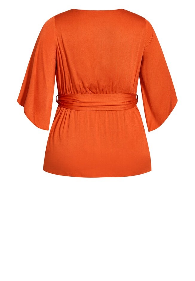 Opulent Wrap Top - amber, ORANGE, alternate image number null