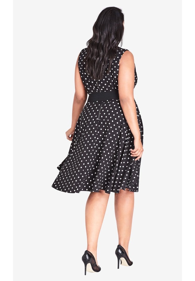 Vintage Spot Dress - black, BLACK, on-hover image number null