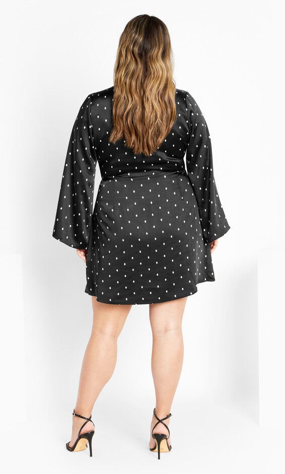 Amira Spot Dress - black, WHITE, alternate image number null