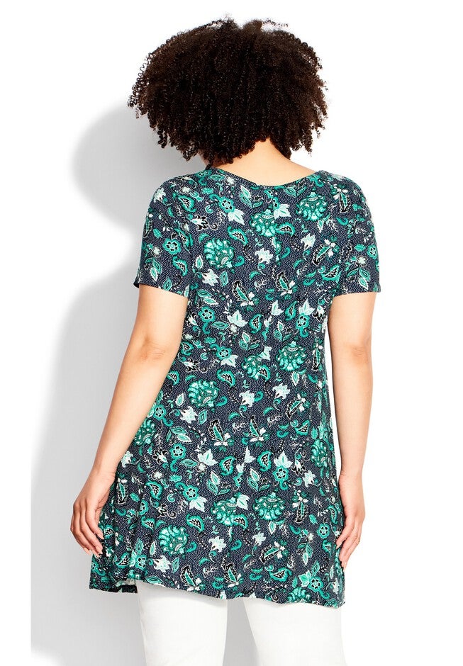 Love Swing Print Tunic, JACOBEAN NAVY, alternate image number null