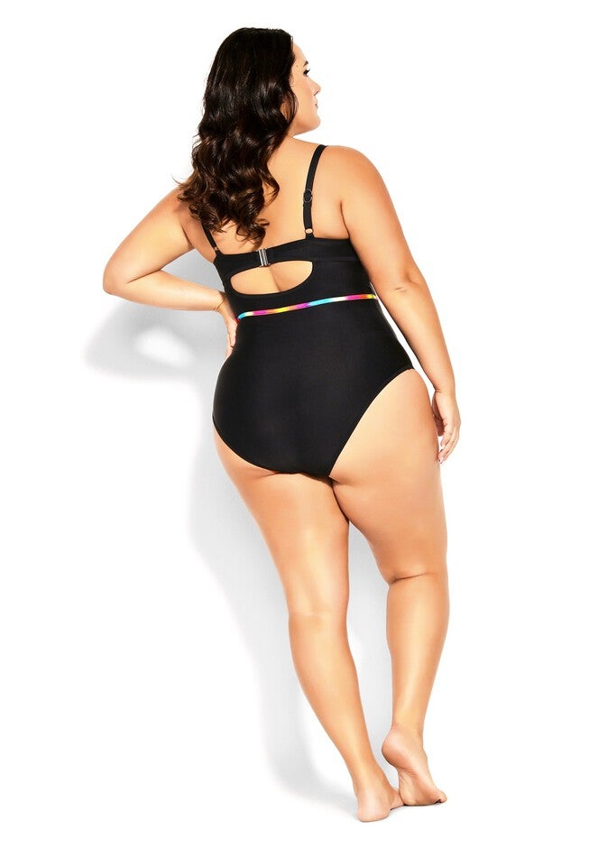 Ombre Underwire 1 Piece - black, BLACK, on-hover image number 1