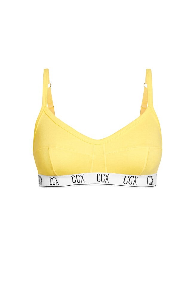 CCX Rib Crop Bra - lemon fizz, YELLOW, alternate image number 6