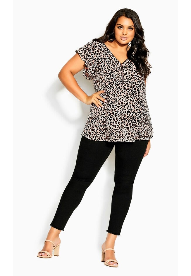Zip Prowess Top - leopard, BROWN, alternate image number null