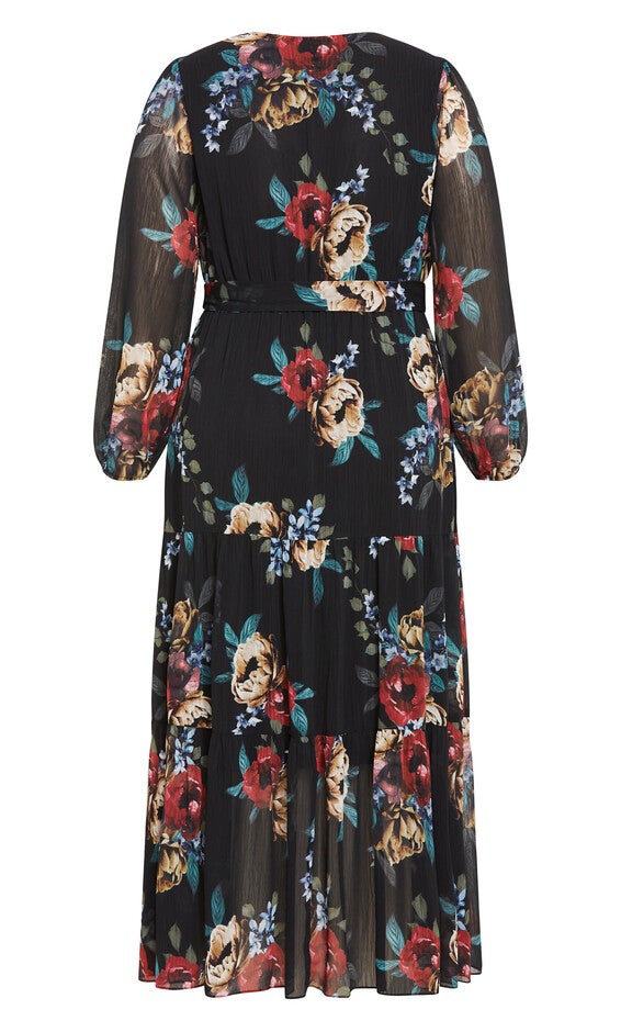 Xander Print Maxi Dress - black, DARK LATE BLOOM, alternate image number 5
