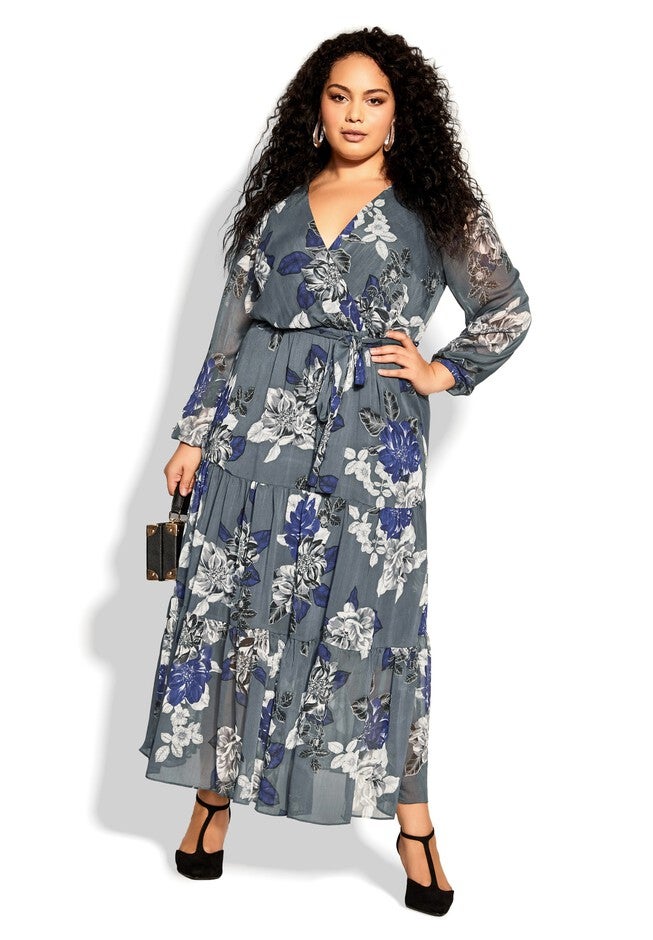 Epic Floral Maxi Dress - slate, GREY, on-hover image number null
