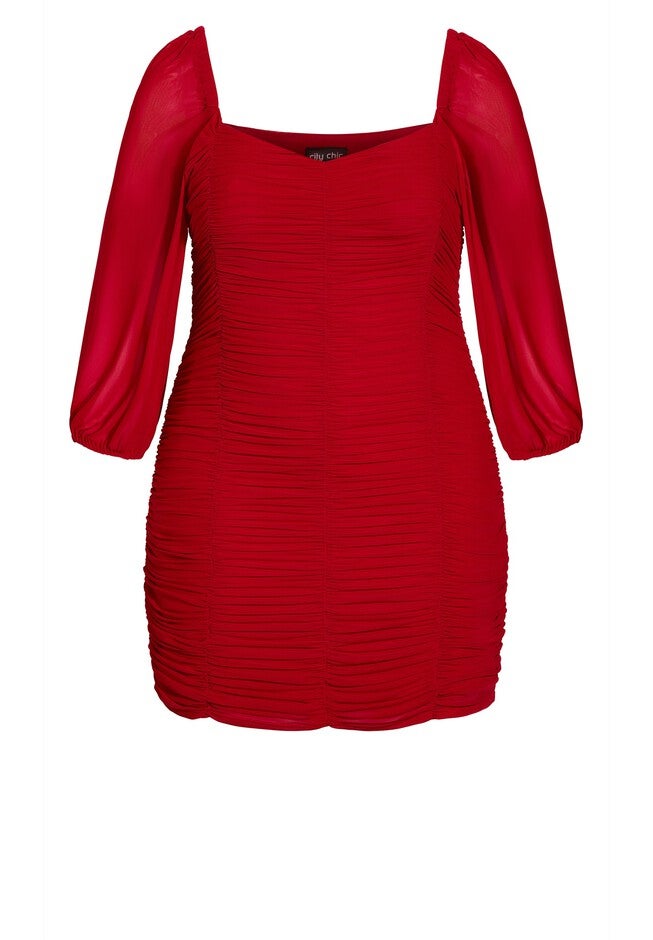 Ruched Desire Dress - love red, RED, alternate image number 2