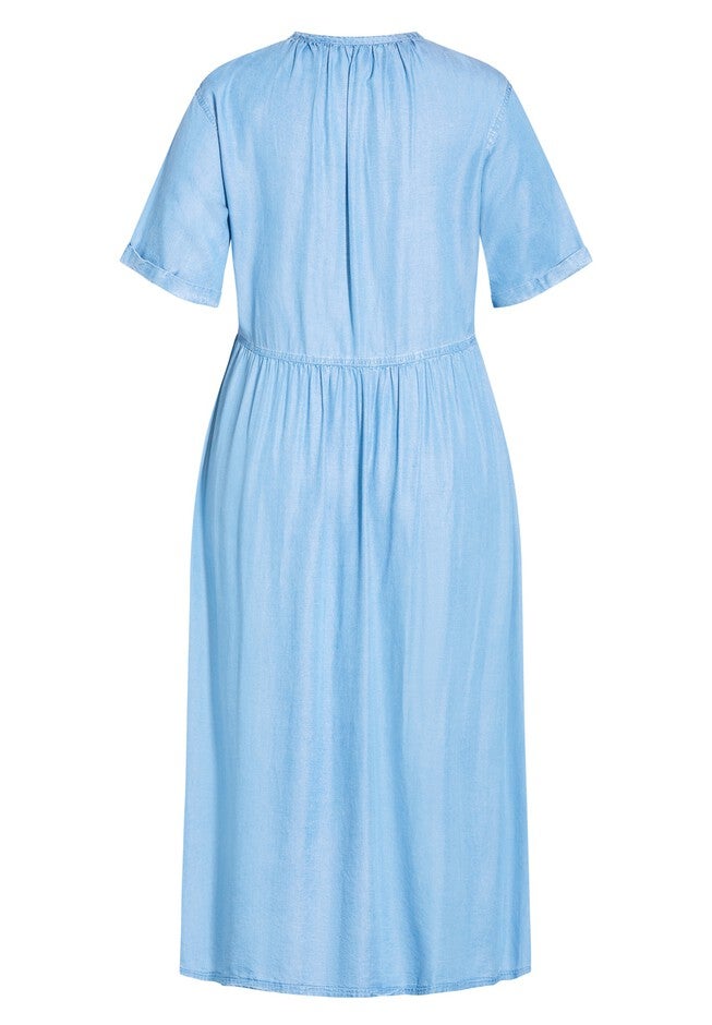 Ruby Maxi Dress - chambray, BLUE, alternate image number 4