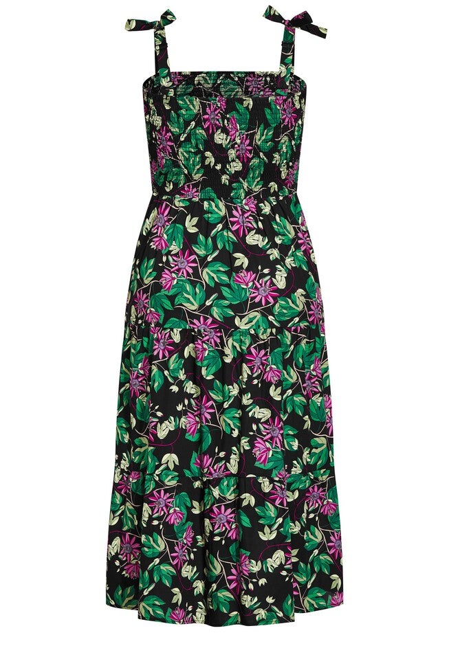 Passion Burst Maxi Dress - black floral, BLACK, alternate image number 3