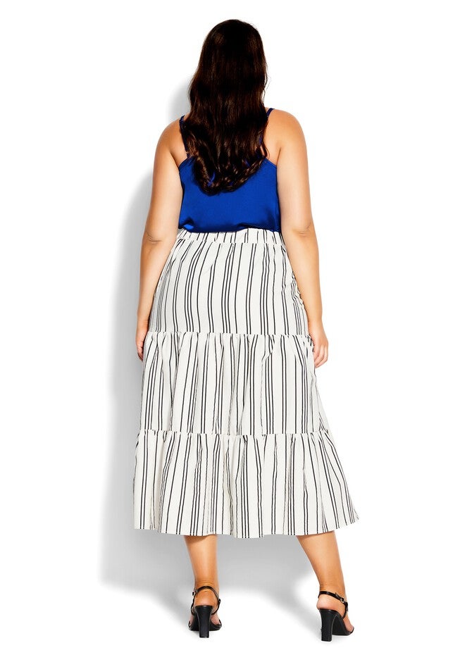 In Stripe Skirt - ivory, WHITE, alternate image number 4