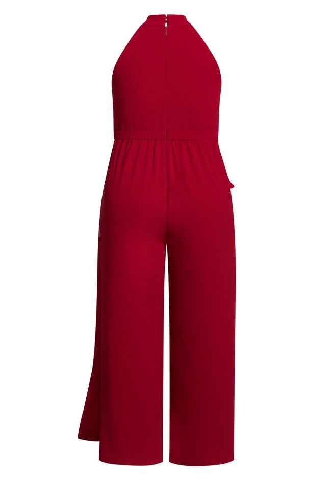 Class Halter Jumpsuit - currant, RED, alternate image number 2