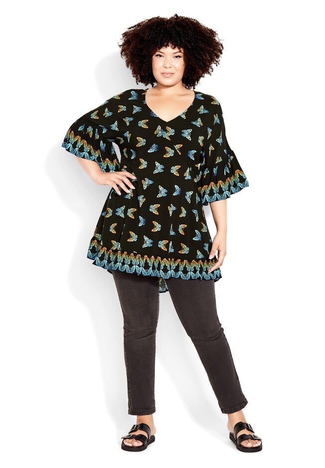 Harp Brd Tunic, GIVE ME BUTTERFLIES, on-hover image number null