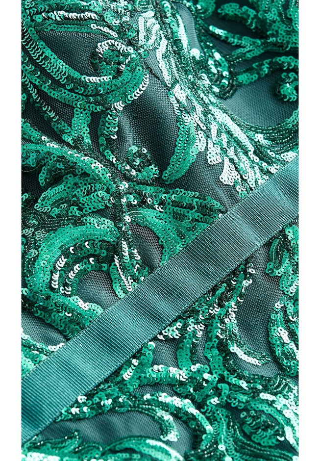 Sequin Sofia Dress - emerald, GREEN, alternate image number null