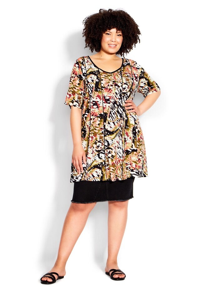 Swing Panel Print Tunic, FLOATATION, hi-res image number null