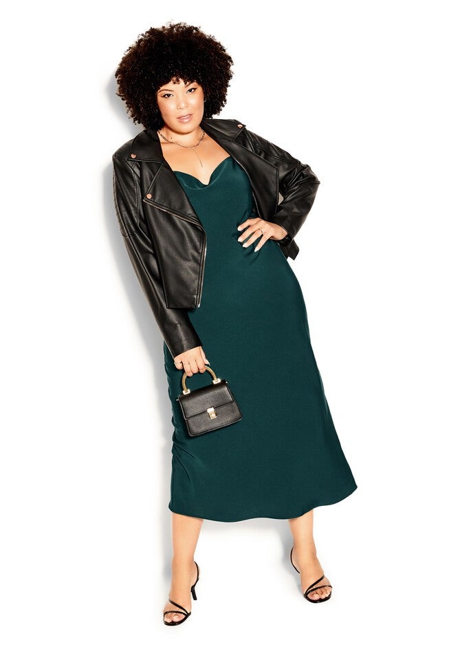 Shimmer Slip Dress - jade, GREEN, on-hover image number 1