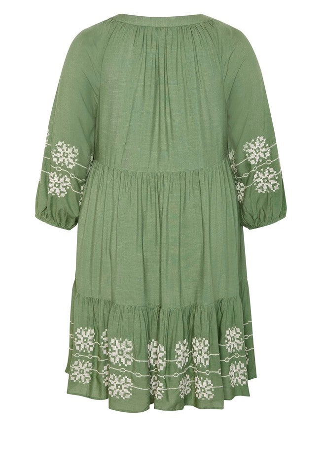 Lady Luxe Embroidered Dress, MOSS, alternate image number null