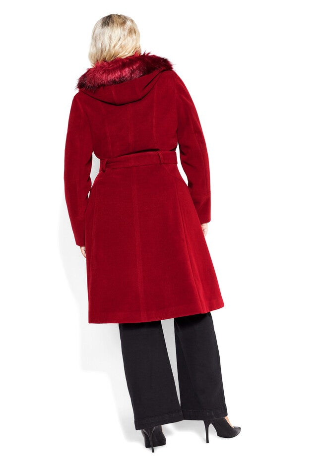 Miss Mysterious Coat - dark cherry, RED, on-hover image number null