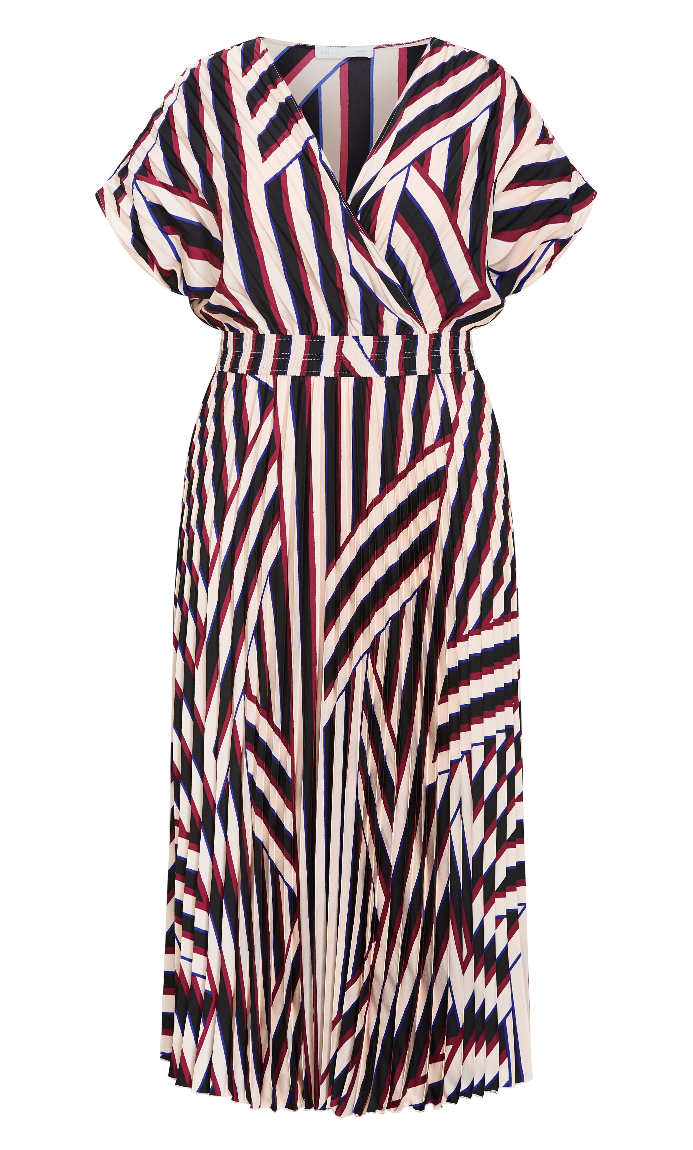 Eloisa Timeless Stripe Pleat Dress, BLACK, alternate image number 4