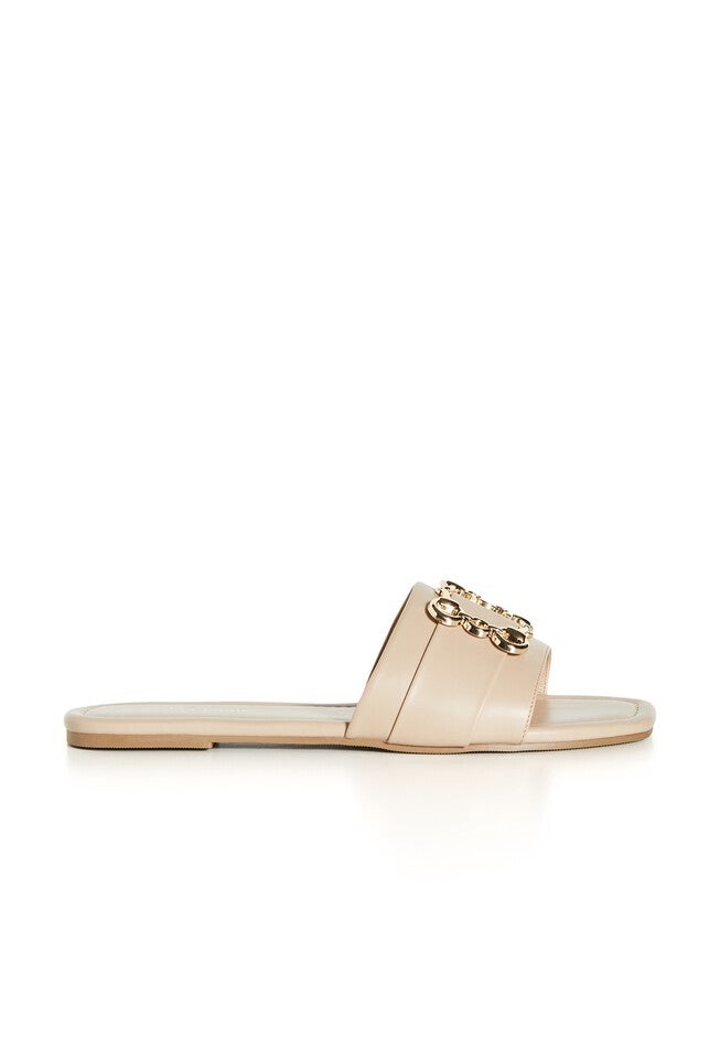 Bejewel Gold Chain Slide - nude, BEIGE, on-hover image number 1