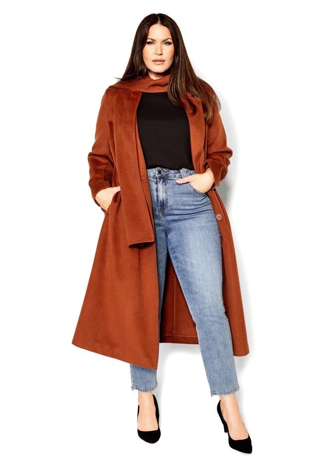 Evelyn Coat - ginger, ORANGE, on-hover image number 1