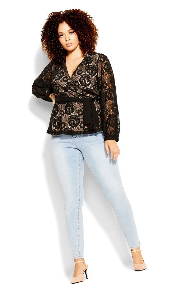 Lace Fly Away Top - black, BLACK, alternate image number 5