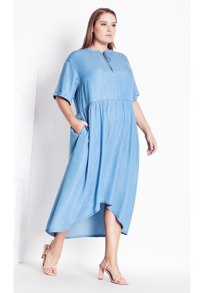 Ruby Maxi Dress - chambray, BLUE, hi-res image number 0