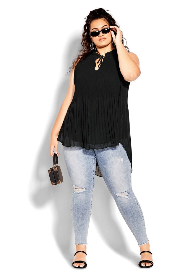 Adore Pleat Top - black, BLACK, hi-res image number 0