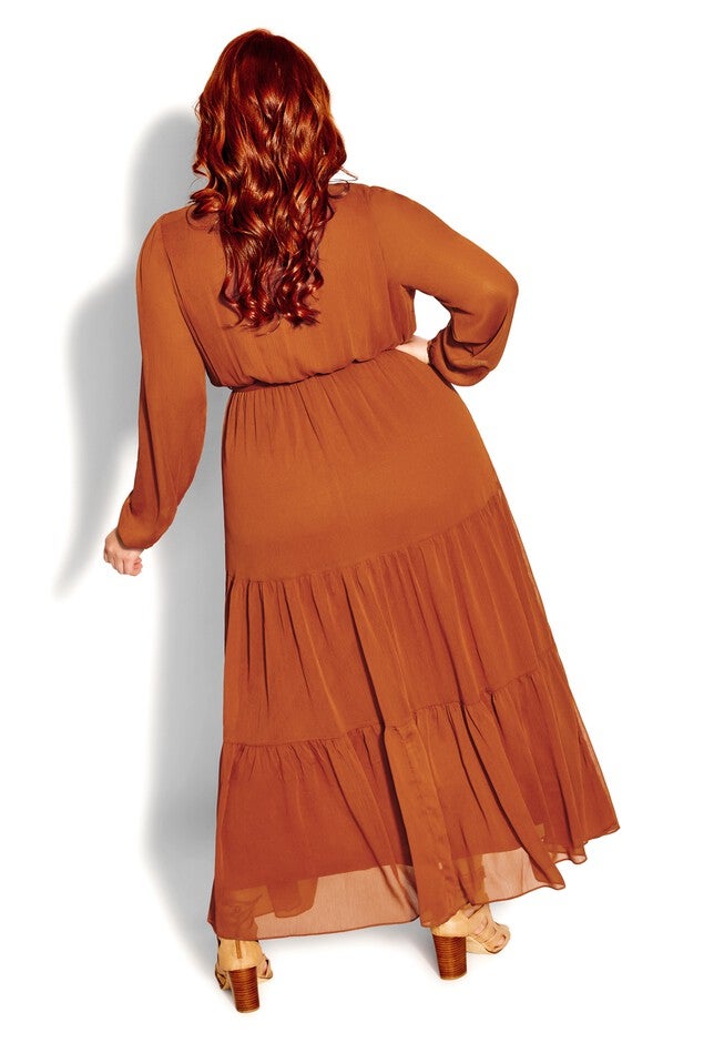 Pretty Tier Maxi Dress - toffee, BROWN, alternate image number 2