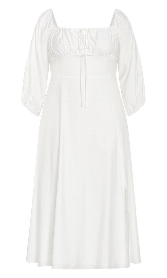 Abbigail Elbow Sleeve Dress - ivory, WHITE, alternate image number null