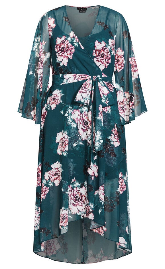 Fleetwood Print Maxi Dress - jade blossom, GREEN, alternate image number 4
