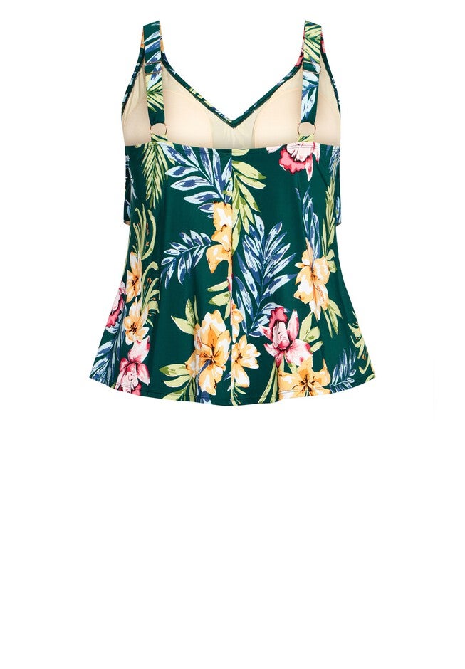 3 Tiered Print Tankini Top, RAVEN, alternate image number 3